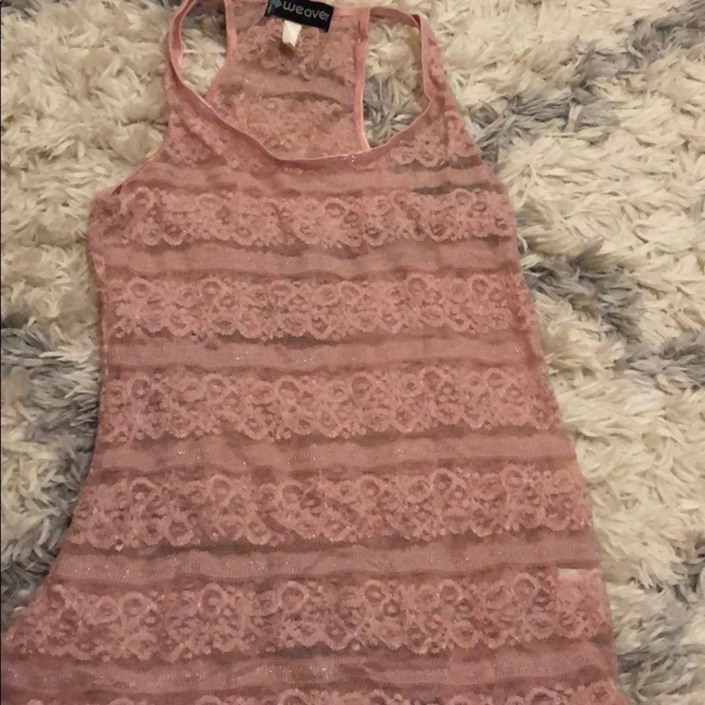 Dusty pink lace top